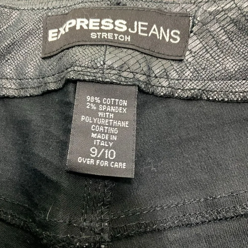 EXPRESS Metallic Reptile Print Bootcut Pants